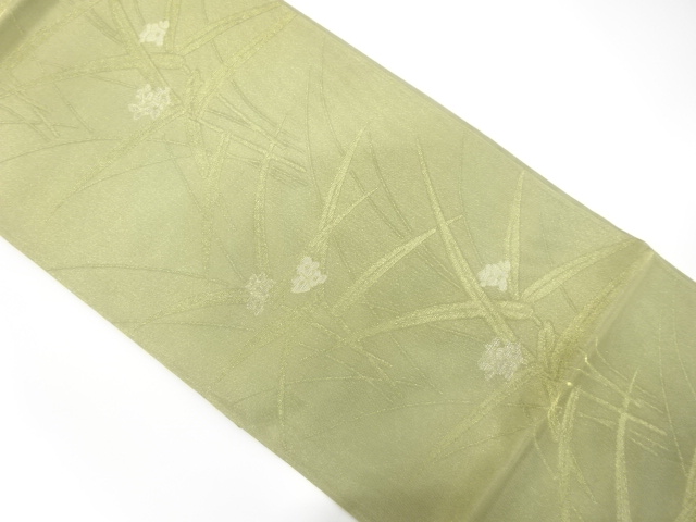 JAPANESE FUKURO OBI / WOVEN FLORAL PLANTS